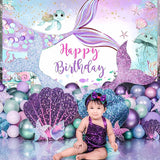 Daiiibabyyy Mermaid Tail Tableware Cake stand Little Mermaid Birthday Party Decoration Kids Girl Under the Sea Party Supplies Baby Shower