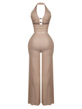 DAIIIBABYYY  -  Solid Backless Sexy Fashion Slimming Jumpsuits For Women Halter Sleeveless Spliced Button Chic Jumpsuit Female Fashion New
