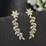 Daiiibabyyy  Korean Exquisite Flower Butterfly Earrings for Women Bling Cubic Zirconia Stud Earring Girl Wedding Party Sweet Jewelry Gifts