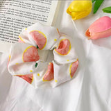 DAIIIBABYYY  -  Summer Chiffon Fruit Scrunchies Colorful Pink Green Large Hair Ties Ropes Sunny Cute Ponytail Holder For Young Girls Headwear