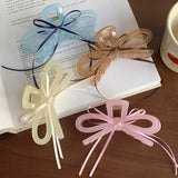 DAIIIBABYYY  -  South Korea's new acrylic large bow streamer grab clip back head hairpin French disc hair shark clip headdress