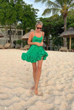 Daiiibabyyy Women's Summer Dress One-neck Strapless Strap Sleeveless Dress Black Sexy Slim Backless White Ruffle Dress