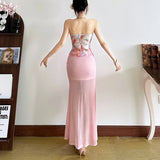 DAIIIBABYYY  -  Y2k Aesthetic Printing Bodycon Tube Tanks Vintage Harajuku Fairy Cropped Zipper Vest Women Streetwear Grunge Backless Camisole