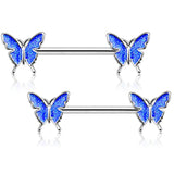 DAIIIBABYYY  -  1 Pair Stainless Steel Love Heart Shape Nipple Piercing Cubic Zirconia Butterfly Crown Barbell Tongue Piercing Body Jewelry