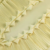 Daiiibabyyy  2025 Elegant Sexy Chiffon Summer Tops Pleated Ruffles Trim V-neck Long Sleeved Sheer Loose Shirts Blouse Holiday Streetwear