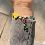 Daiiibabyyy Fashion Color Love Drop Oil Enamel Bracelet Women INS New Design Cute Heart Candy Color Bracelets Party Jewelry Gifts