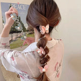 DAIIIBABYYY  -  Elastic Telephone Wire Hair Ties Women Girls Butterfly Hair Bands Spiral Coil Rubber Band Ponytails Head Ropes Hair Accessories