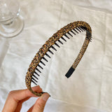 Daiiibabyyy  1PC  Leopard Print Hair Headbands With Teeth, Stylish Hair Accessories For Women, Non - Slip Hairbands For Daily And Party Wear