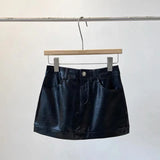 DAIIIBABYYY  -  Sweet Hot Girl PU Wrapped Hip Mini Skirt for Women's Autumn and Winter High Waisted Short Skirt Fashion Female Clothes