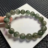 DAIIIBABYYY  -  11.5MM Natural Green Rabbit Hair Quartz Bracelet Charms Handmade Fortune Energy Bangle Mineral Woman Amulet Jewelry Gift 1PCS