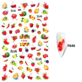 Daiiibabyyy 1PC 3D Nail Stickers Fruit Flowers Leaves watermelon Self Adhesive Transfer Sliders Wraps Manicures Foils DIY Nail Decorations