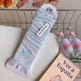 Daiiibabyyy  Women's Summer Spring Long Socks Jk Lolita White Bow Lace Harajuku Fashion Kawaii Sweet Style Girls GiftPile Pile Calf Socks