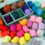 Daiiibabyyy Needle Felting Starter Kit 50 Colors Wool Roving Set with Wool Felting Tool Mat Needles Eyeballs Supplies for DIY Craft