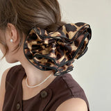 Daiiibabyyy  Women's Hair Tie Fashionable Leopard Print Large Intestine Hair Band Korean Style Scrunchies Versatile Chic Ponytail Hair Tie