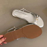 Daiiibabyyy 2024 Brown Yellow Fashion Buckle Ladies Flats Sandals Female Leopard print Footwear Women Flats Sandals Slingbacks Shoes Mujer