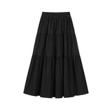 DAIIIBABYYY  -  Ins Women's Half Skirts Summer Blue Korean Fashion Casual Loose Pleated Hotsweet A-line Long Skirt Simple Preppy Female Clothes