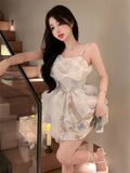 Daiiibabyyy  Super Fairy Suspender Beautiful Back Floral Princess Puffy Skirt Pure Sweet and Sexy Girl