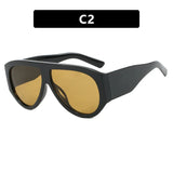 Daiiibabyyy  Retro Luxury Oversized Oval Sunglasses Women New Fashion Vintage Large Frame Sun Glasses Men Black Shadow Female