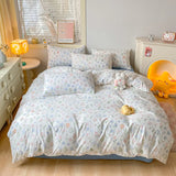 DAIIIBABYYY  -  A-class mother and baby cartoon washed cotton four piece set for bed, ins style bed sheets, duvet covers, dormitory duvet