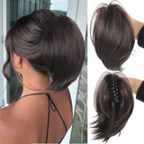 Daiiibabyyy  Synthetic Messy Bun Hair Piece Scrunchies for Women Straight Chignon Ponytail Clip in Hair Extensions Tousled Updo