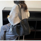 Daiiibabyyy  Trendy All Match Solid Y2k Aesthetic Women's Handbags Fashion Simple Solid Shoulder Bags 2026 Korean Office Lady Underarm Bag