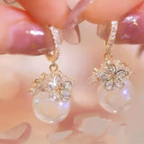 DAIIIBABYYY  -   New Simple Daisy Flower Pendant Hoop Earrings for Women Korean Sweet Cute Hanging Earrings Girl Wedding Party Jewelry Gifts