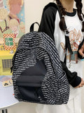 Daiiibabyyy  Letter Cat Print Mochilas Mujer University Student Mochila Large Capacity Bag Ins Casual Backpack Graffiti Bolsa Feminina