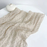 Daiiibabyyy  Pure Linen Soft Scarves Women Polka Dot Retro Design Scarf Summer Travelling Long Scarves Breathable Thin Shawl 65x180cm
