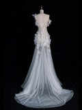 Daiiibabyyy  Light Luxury White Wedding Dress Elegant Spaghetti Straps Backless Pleated Sweetheart Neckline Special Occasion Evening Dress