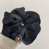 DAIIIBABYYY  -  Pleated edge head flower drape cloth ring satin large intestine ring textured hair band high-end headgear hair accessories new