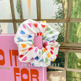 DAIIIBABYYY  -  French Fashion Plaid floralScrunchies for Hair  bow ribbon French girlish ponytail tie hair accessory versatile Hair ties