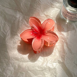 Daiiibabyyy  Bohemian Flower Hair Claw Clip For Women Sweet Floral Hair Claws Crab Clamp Barrettes Hawaiian Headwear Beach Accessories Girl