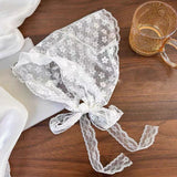 Daiiibabyyy Flower Lace Triangle Scarf Hair Band White Fashion Bandana Turban Headband For Women Headwarp Hair Accessories