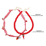 DAIIIBABYYY  -  Fashion Sweet Multi-layer Retro Beaded Necklace Pepper Carrot Strawberry Apple Handmade Choker Necklace