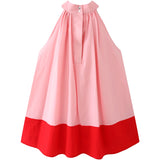 DAIIIBABYYY  -  Summer Red and Pink Color Block Tops Fashion Women's Loose Casual High Street Personalized Vest Suspenders Female Clothes