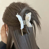 Daiiibabyyy  Vintage Acetate Butterfly Hair Claw for Women Fashion Large Marble Texture Butterfly Shark Crab Hair Clip Hair Accessories