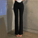 DAIIIBABYYY  -  Korea High Waist Women Casual Pants Y2K Elegant Office Lady Slim Flared Pants Fashion Solid Streetwear All Match Female Trousers