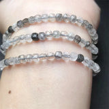 DAIIIBABYYY  -  Black Rutiled Quartz Cube Bracelet Gemstone Crystal Jewelry Bangle For Women Healing Bohemia Holiday Gift 1pcs