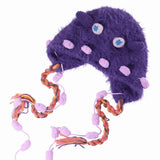 Daiiibabyyy  Creative Cartoon Animal Horn Knitted Hat Windproof Pullover Hats Thickened Ear Protection Beanies Hat For Woman Girls