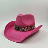 Daiiibabyyy  Summer cowboy straw hat for woman hand-woven hollow design imitation jade sapphire hat summer sun hat for man2022