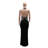 DAIIIBABYYY  -  Sexy Dresses for Woman Halter Backless Diamond Slim Floor Length Elegant Ladies Evening Night Party Club Vestidos Mujer Clothes