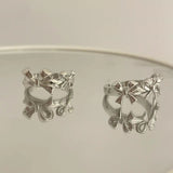 Daiiibabyyy Kpop Goth Vintage Y2K Silver Color Metal Bow Open Ring For Women Egirl 90s Party Grunge Aesthetic Jewelry Accessory Wholesale