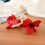 Daiiibabyyy Summer Flower Pearl Large Hair Claw Crabs for Women Cloth Flower Shark Clips Hairpin Headdress Hair Accessories