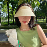 Daiiibabyyy Knit Soild Summer Big Brim Sun Hat Ladies Women Girls Fashion Designer Bucket Street Cap