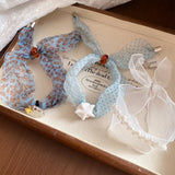 Daiiibabyyy  Leopard Print Mesh Ruffled Bracelet Women Polka Dot Print Resin Star Adjustable Bangle New Y2K Fresh Sweet Hand Jewelry Gifts