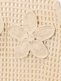 Daiiibabyyy  Hollow Out Crochet Sleeveless Vest Women Sexy O-neck See Through 3D Flower Knitted Tops Charming Transparent Ladies Knitwear New