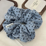 DAIIIBABYYY  -  Autumn Winter New Style Corduroy Floral Scrunchies Oversized Velvet Black Hair Ties Ropes Women Young Girls Elegant Hair Bands