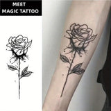 Daiiibabyyy  1pc Flower Patterned Herbal Tattoo Sticker, Symbolizing Noble and Beautiful Flower Arm Tattoos, Waterproof