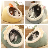 DAIIIBABYYY  -  Cat Bed House Kennel Nest Round Pets Sleeping Cave Kitten Beds Pet Basket Cozy Kitten Lounger Cushion Cat House Tent Dog House