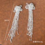 Daiiibabyyy  New bridal headgear handmade beaded headband French retro flower fringed hairpin personalized versatile  accessories